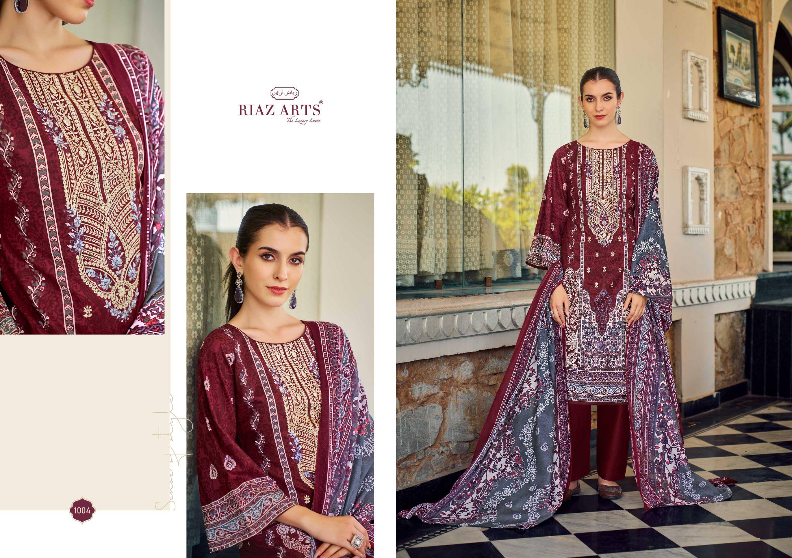  MUSAFIR vol-31 BY RIAZ ARTS PRINTS 1001 TO 1008 SERIES Pakistani Stylish Embroidered cotton camric Dresses At Wholesale Price